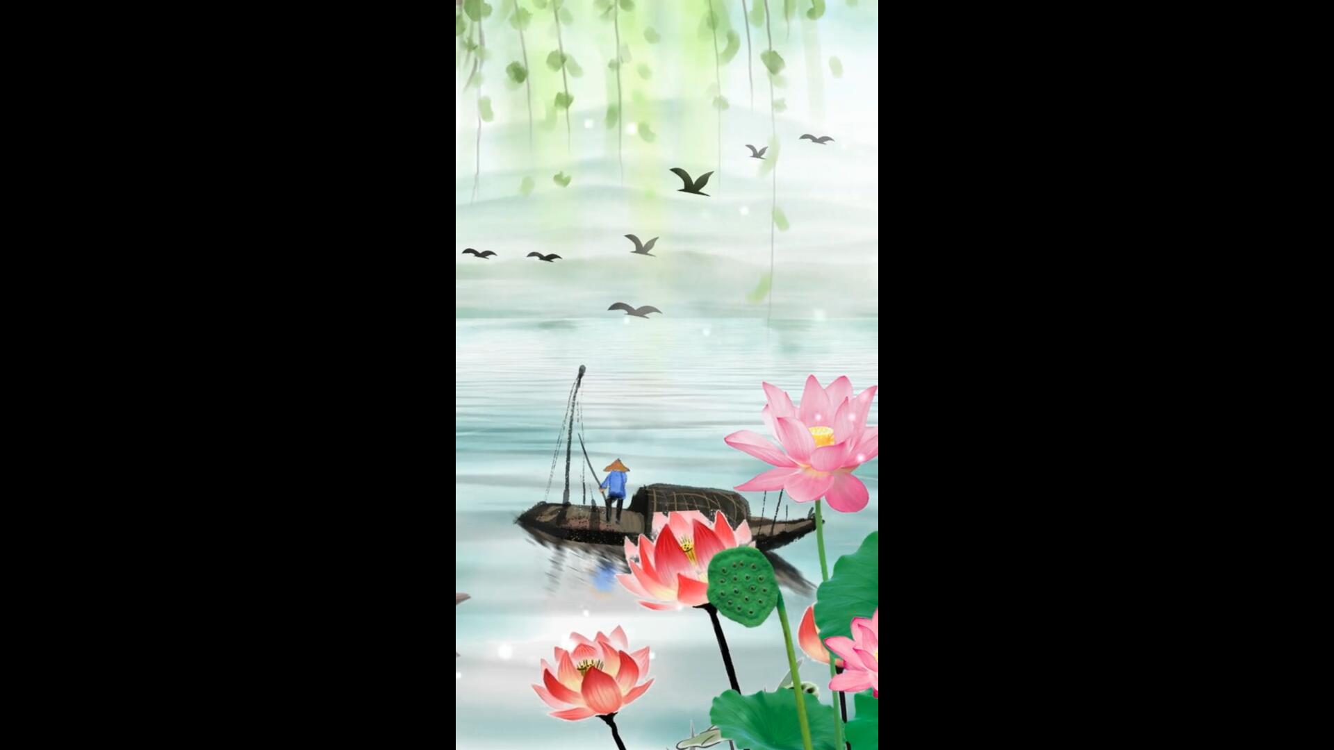 西湖划船美景背景视频的预览图