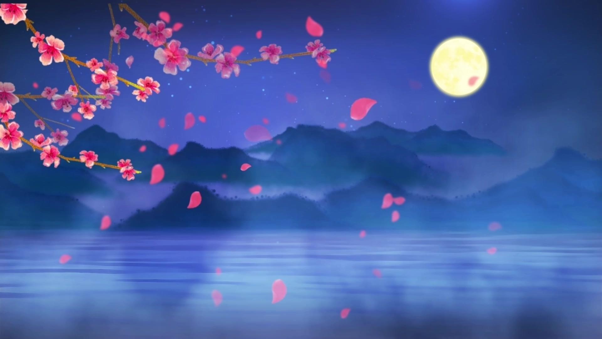 中秋月亮梅花led舞台背景视频视频的预览图