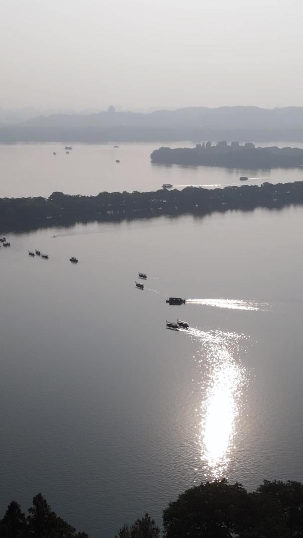 杭州西湖清晨航拍风景视频的预览图