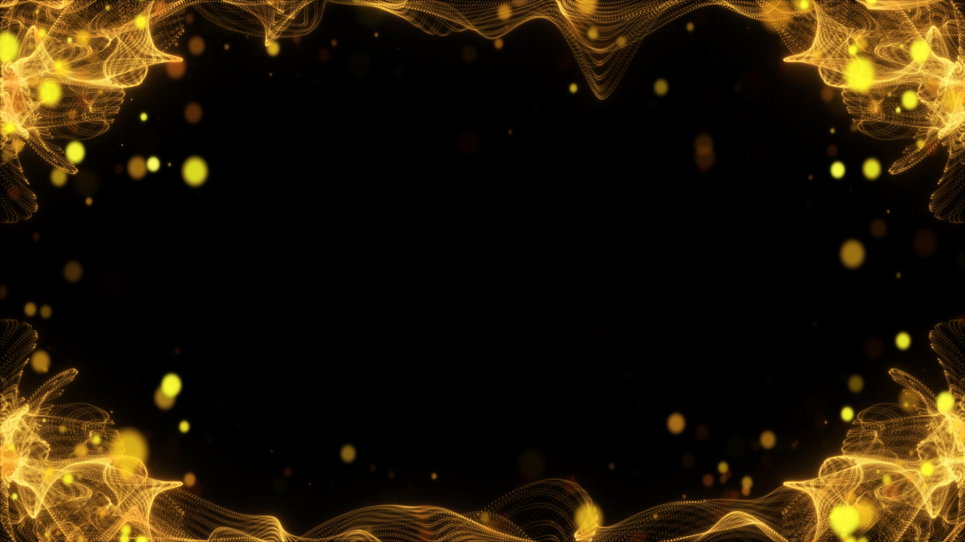 金色丝绸方角粒子边框视频的预览图