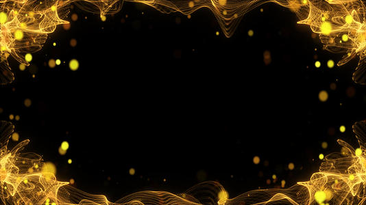 金色丝绸方角粒子边框视频的预览图
