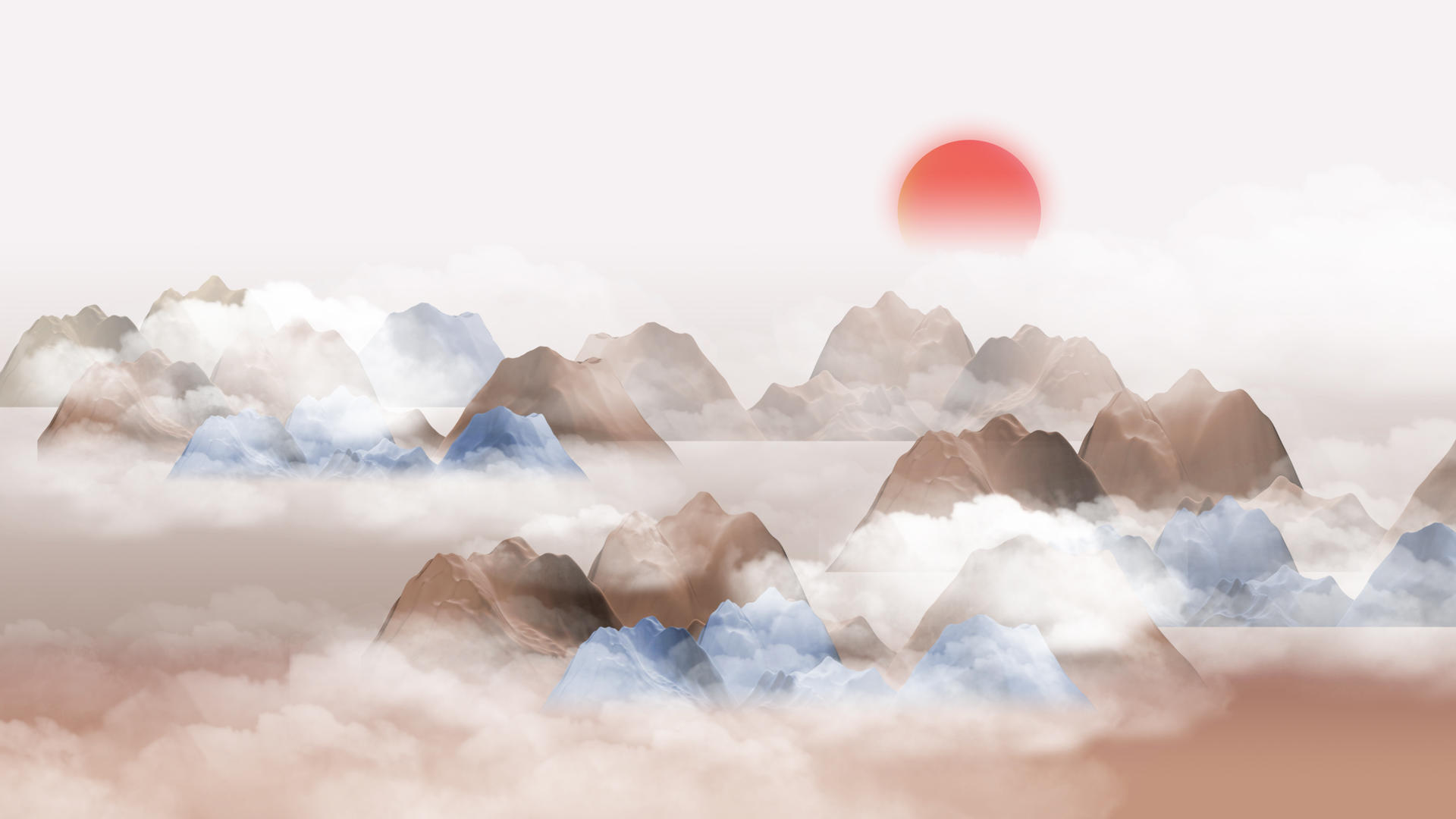 清明节中国风创意大气山云动态背景视频4K视频的预览图
