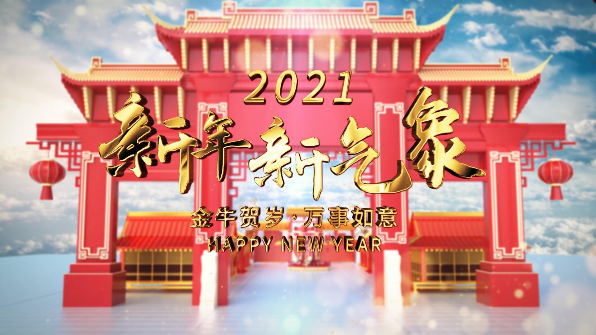 2021新年新春春节元旦新年开场AE模板视频的预览图