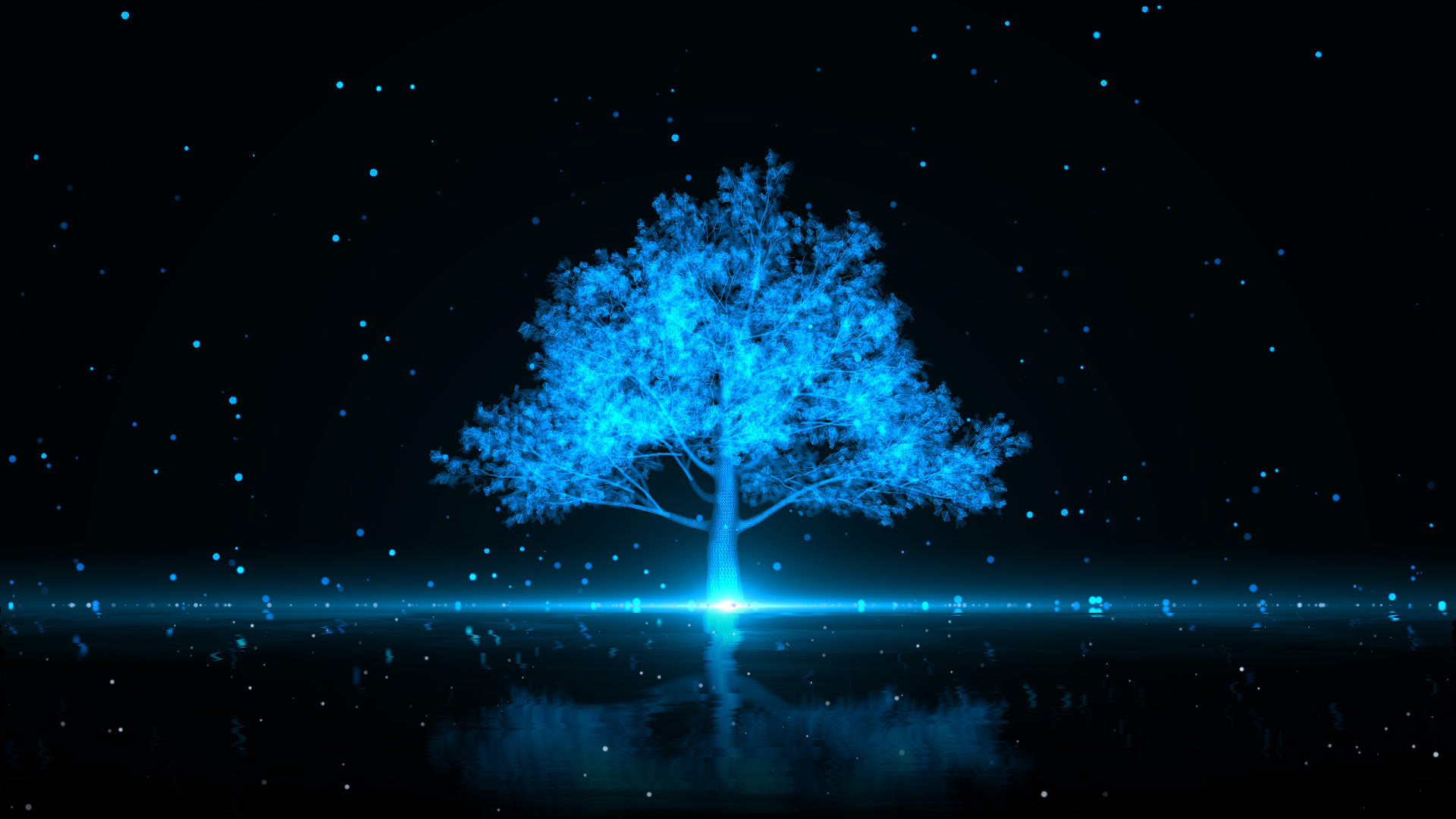 蓝色科技粒子树视频的预览图