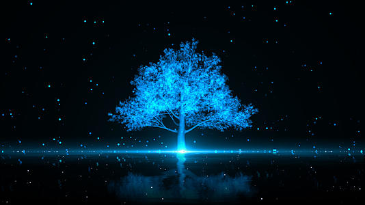蓝色科技粒子树视频的预览图
