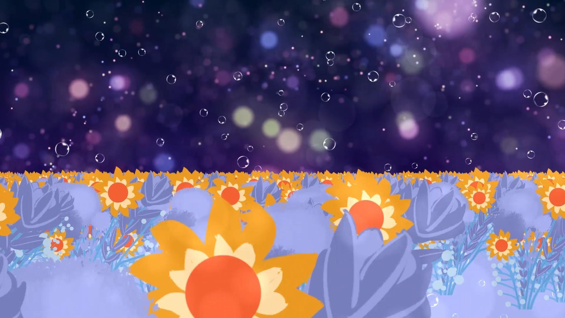 唯美动态花海大气紫色粒子光效背景视频素材视频的预览图