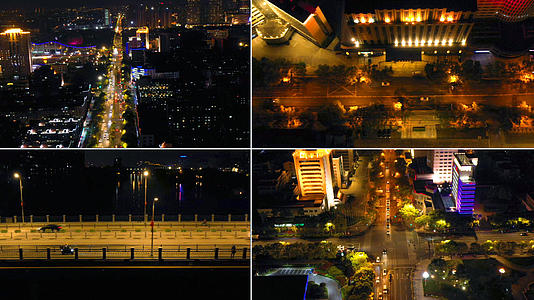 4K城市夜景交通航拍视频的预览图