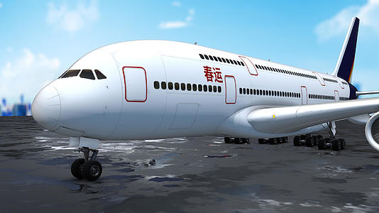 3D春运飞机回家过年AE模板视频的预览图