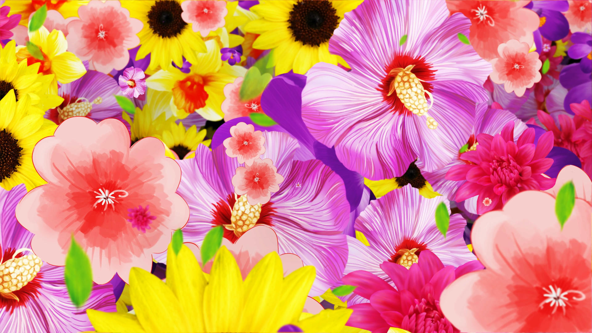 4K炫丽的鲜花背景素材视频的预览图
