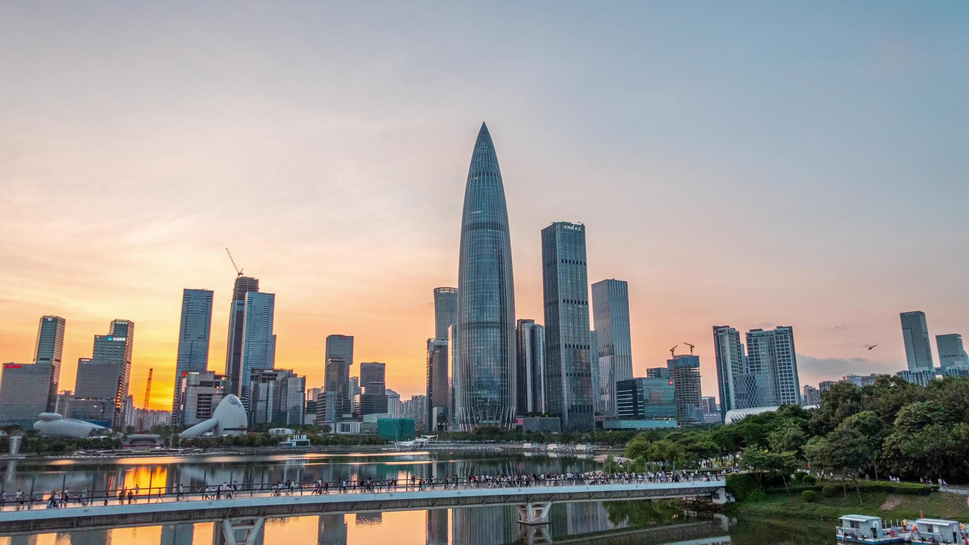 深圳南山区cbd后海建筑日夜延迟视频的预览图