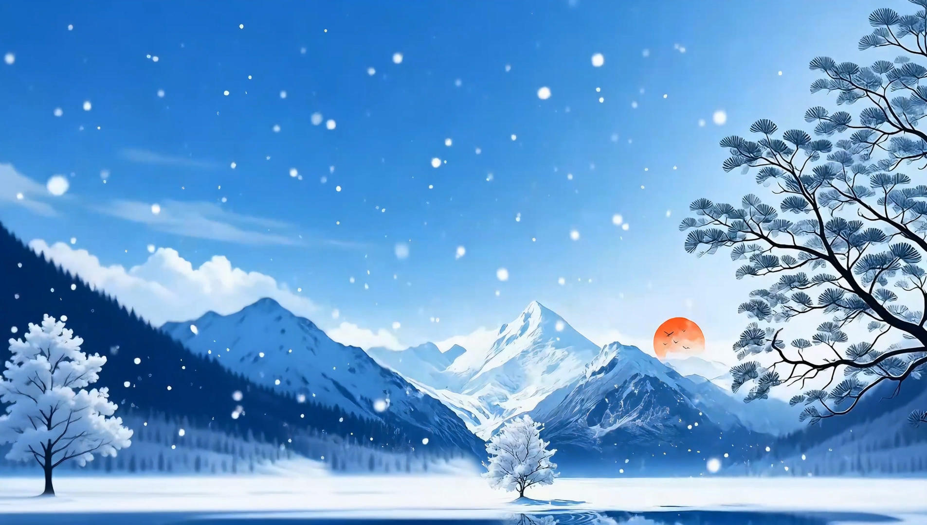 简洁美观大寒节气mp4背景视频视频的预览图