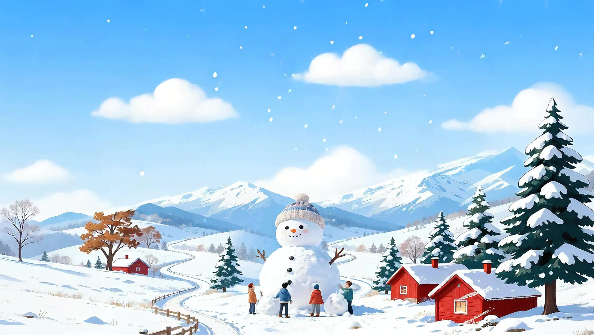 简洁大气大寒节气mp4背景视频视频的预览图