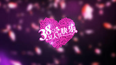 38妇女节快乐花瓣汇聚片头AE模板视频的预览图