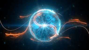 蓝色光球粒子LOGO演绎AE模板视频的预览图