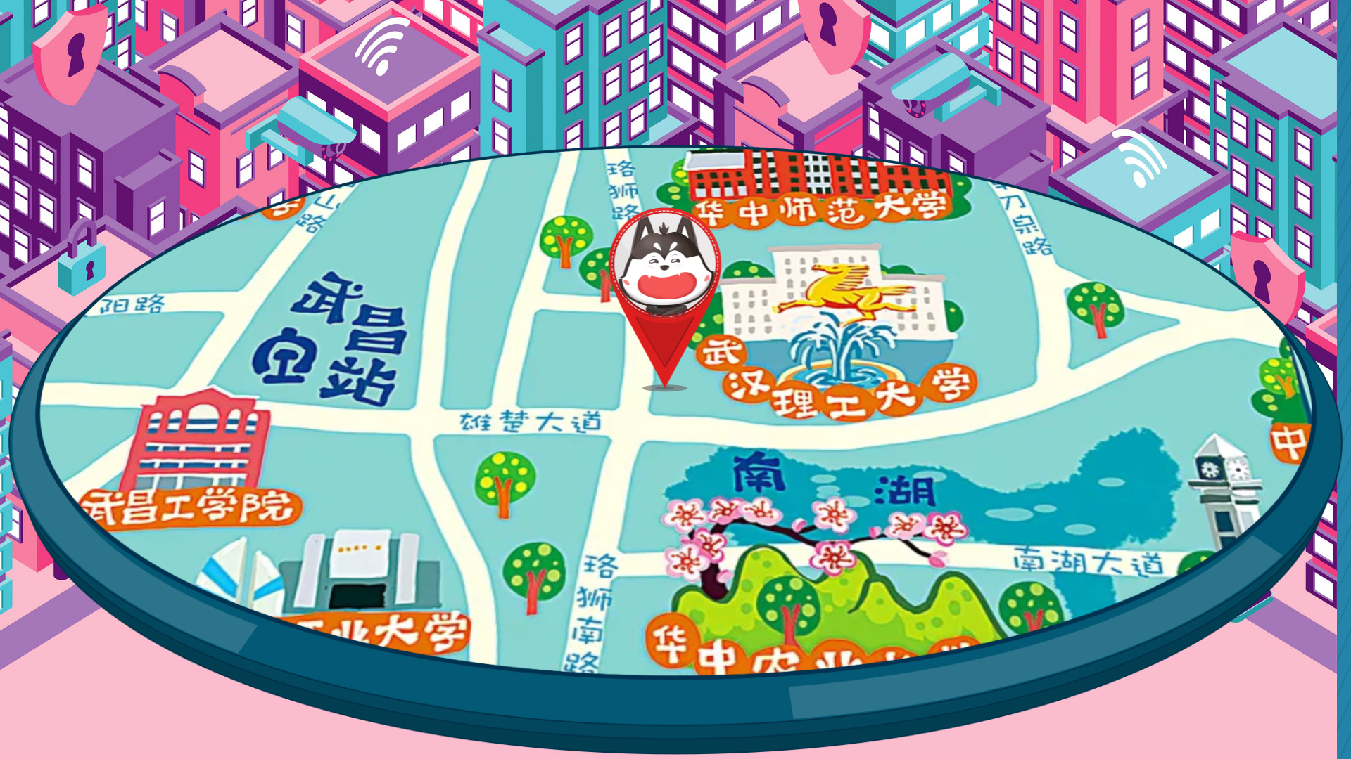 信息城市mg动画地图ae模板视频的预览图
