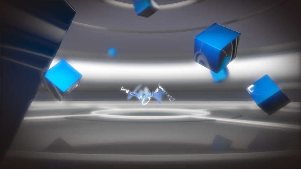 蓝色立方体空间科技感logo展示ae模板视频的预览图