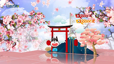 清新樱花日本旅行ae模板视频的预览图