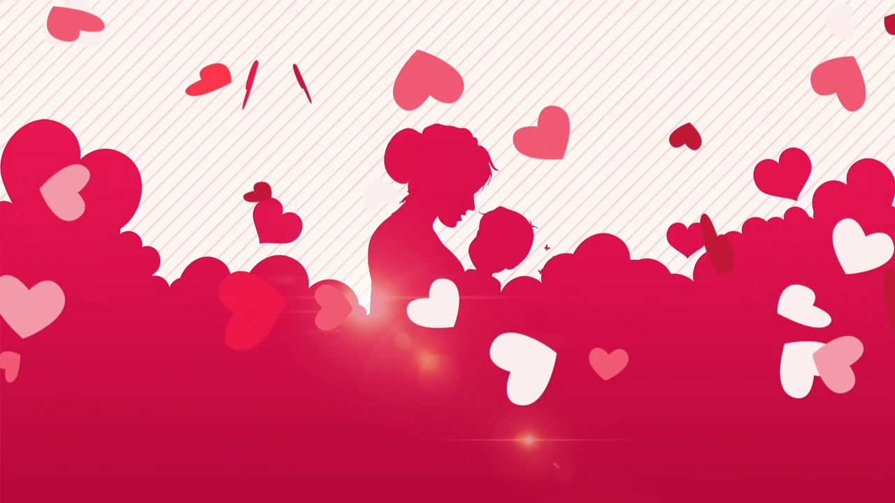 红色爱心感恩母亲节ae模板视频的预览图