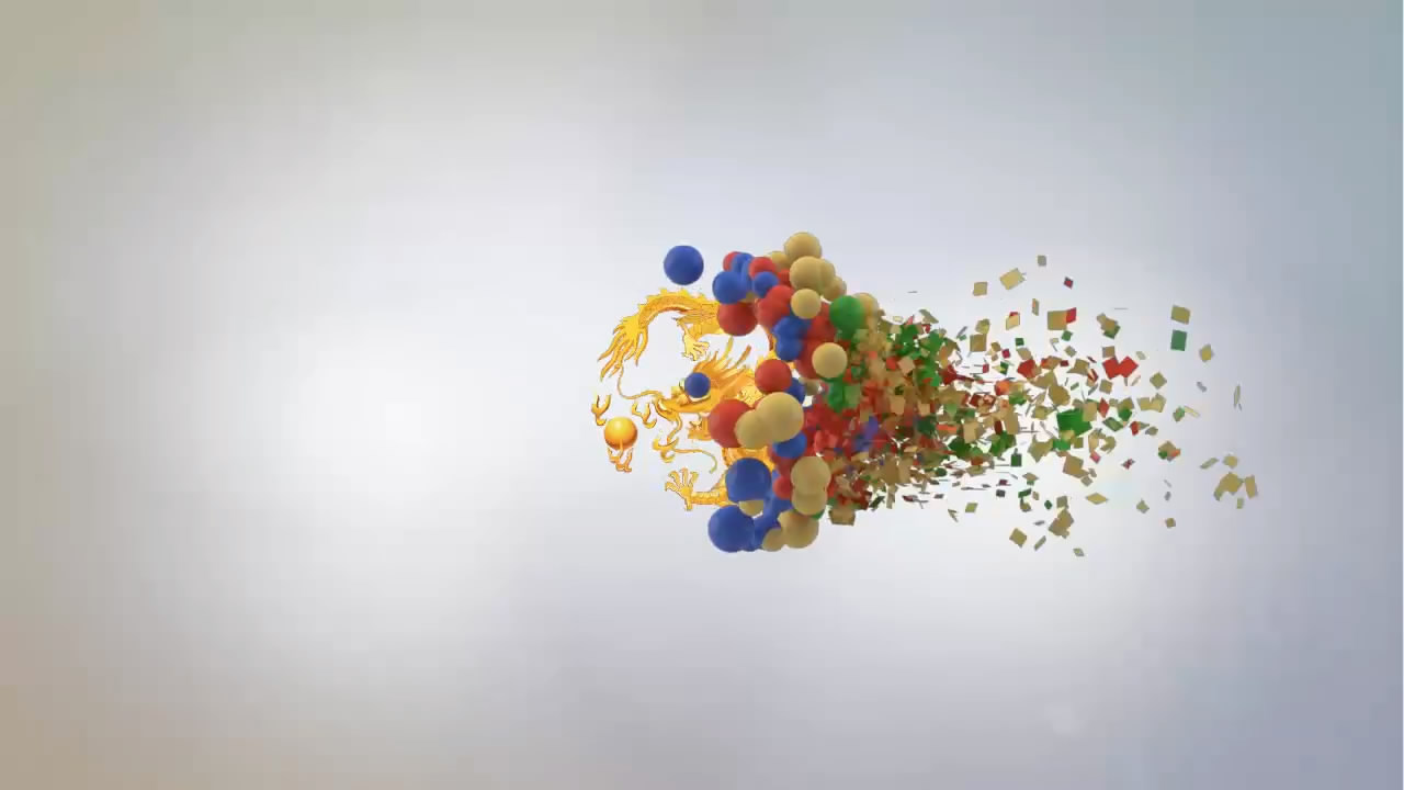 会声会影气球礼花现金龙LOGO视频的预览图