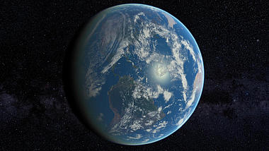 太空视角地球星空logo展示动画视频的预览图