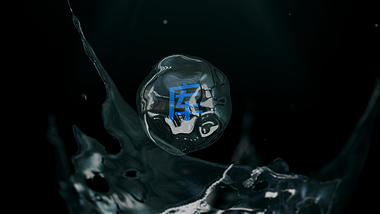 创意水珠水滴冲出水面Logo动画视频的预览图