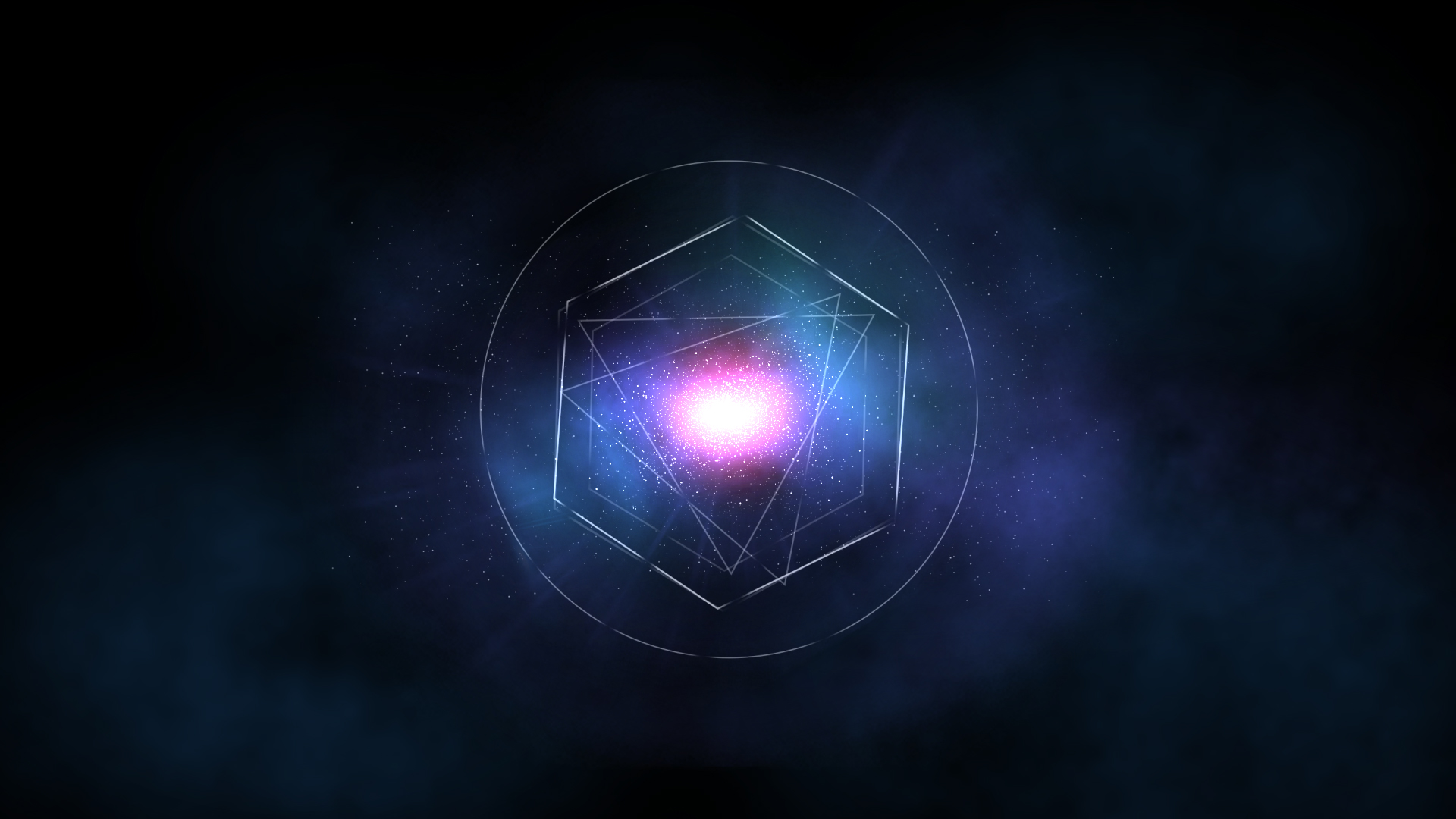 宇宙星体多边形穿梭LOGO演绎视频的预览图