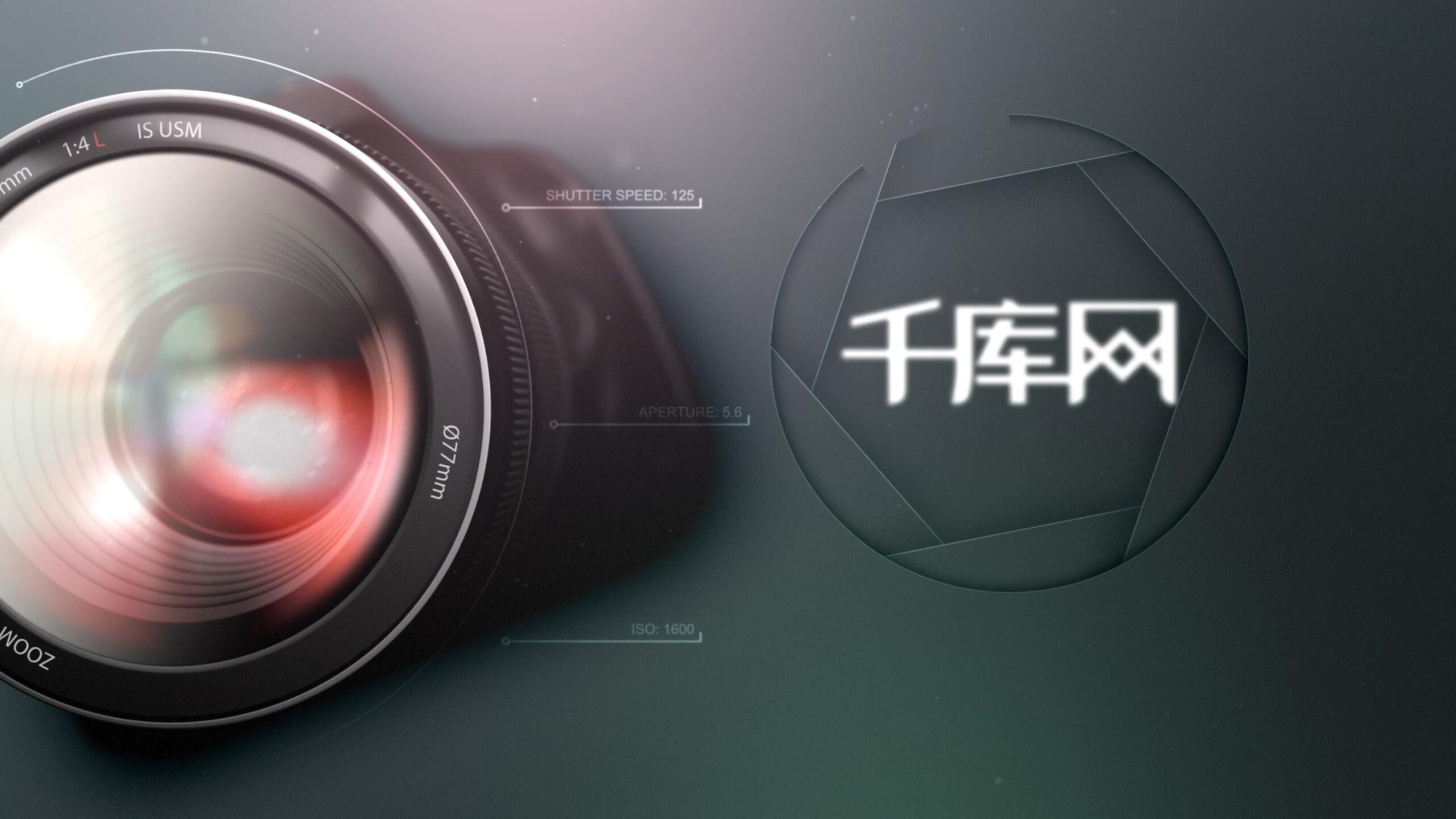 摄影相机镜头式样Logo展示动画视频的预览图