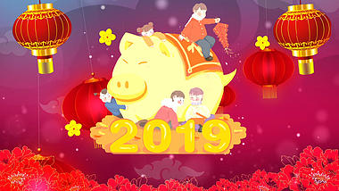 2019大气中国风新年祝福片头ae模板视频的预览图