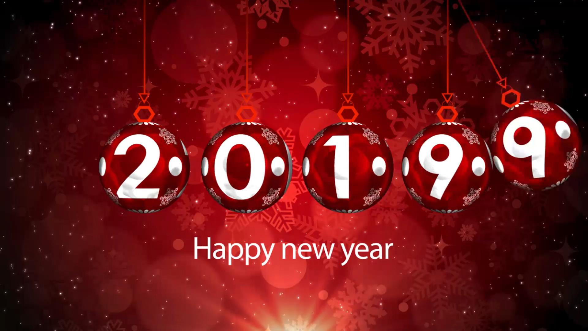 2019吊灯中国红新年快乐光影渐变视频视频的预览图