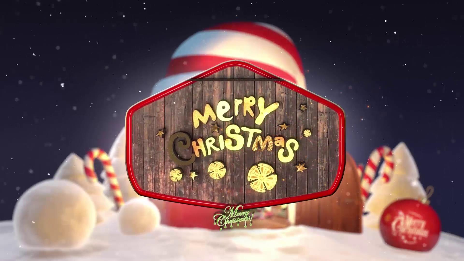圣诞小屋快乐节日展示圣诞节片头模版视频的预览图