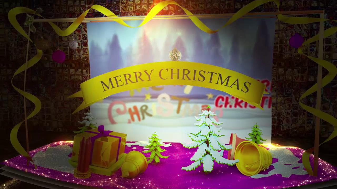 3D卡片书圣诞节假期片头AE模板视频的预览图