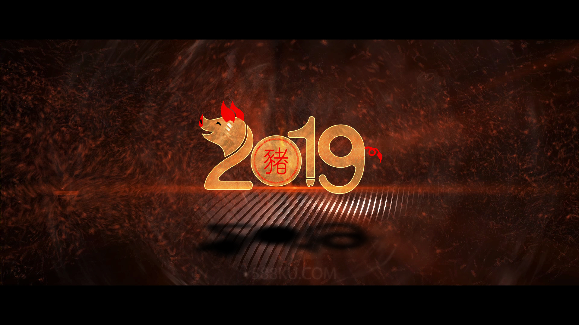 震撼2019火花年会片头ae模板视频的预览图