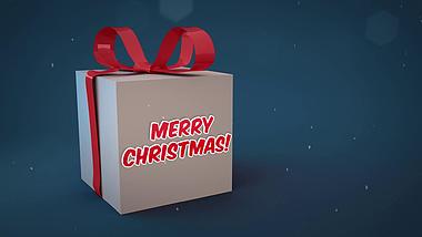 打开礼品盒是泰迪熊玩具庆祝圣诞节AE模板视频的预览图