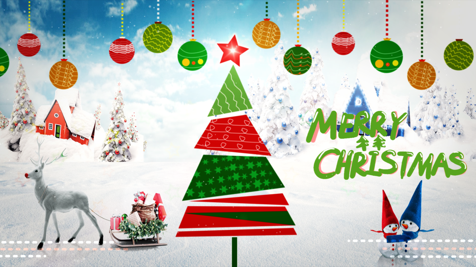 原创圣诞节圣诞树祝福贺卡模板视频的预览图