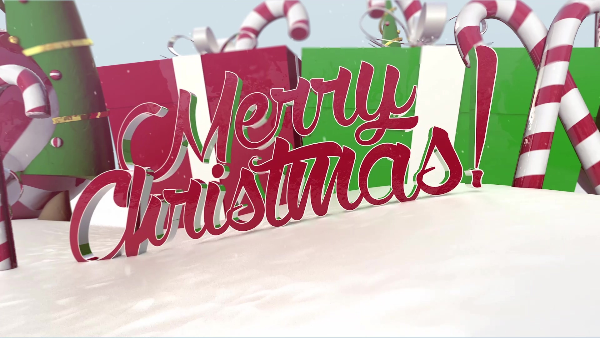 圣诞节开场礼物祝福模板片头视频的预览图