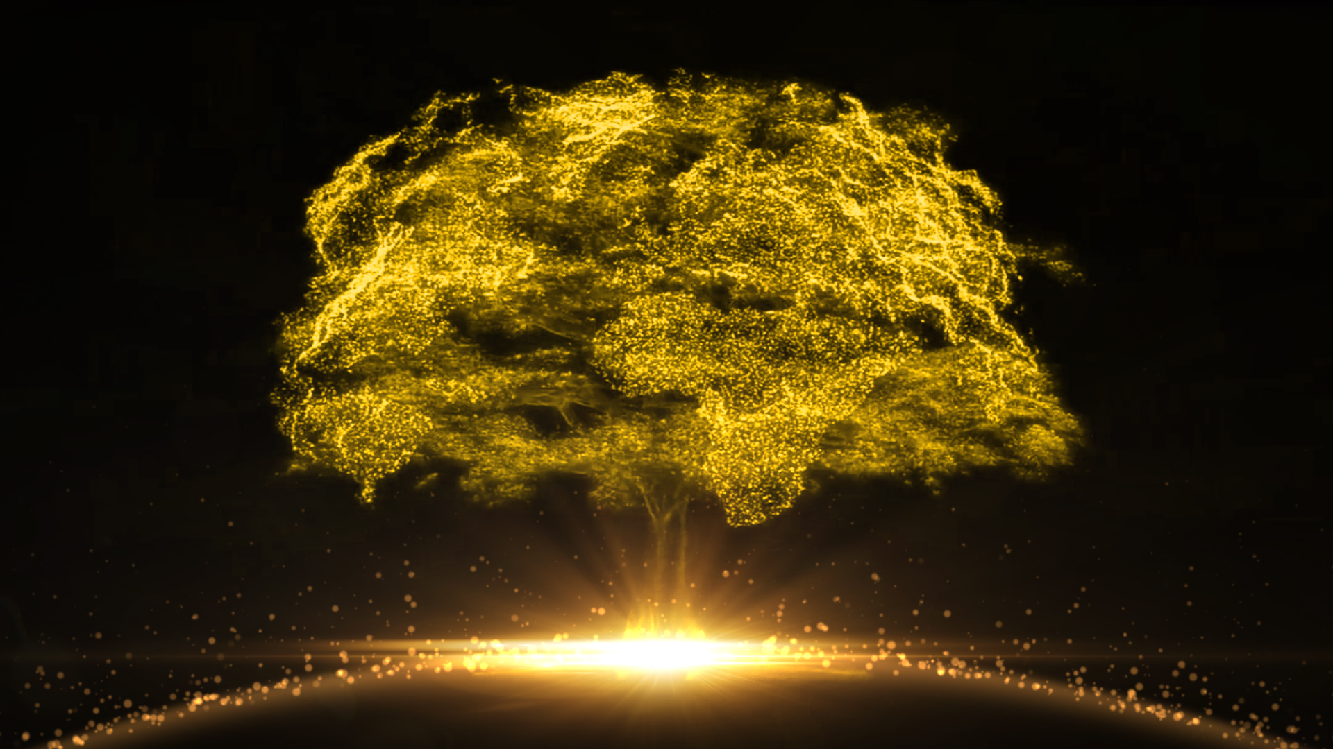金色光线生长汇聚大树企业2019启动片头视频的预览图