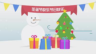 圣诞节冬季堆雪人假期节日ae模板视频的预览图