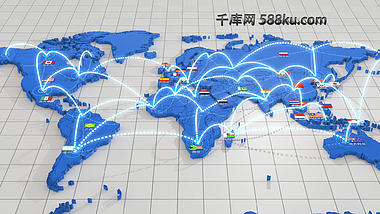 三维世界地图点线连接标题片头视频的预览图