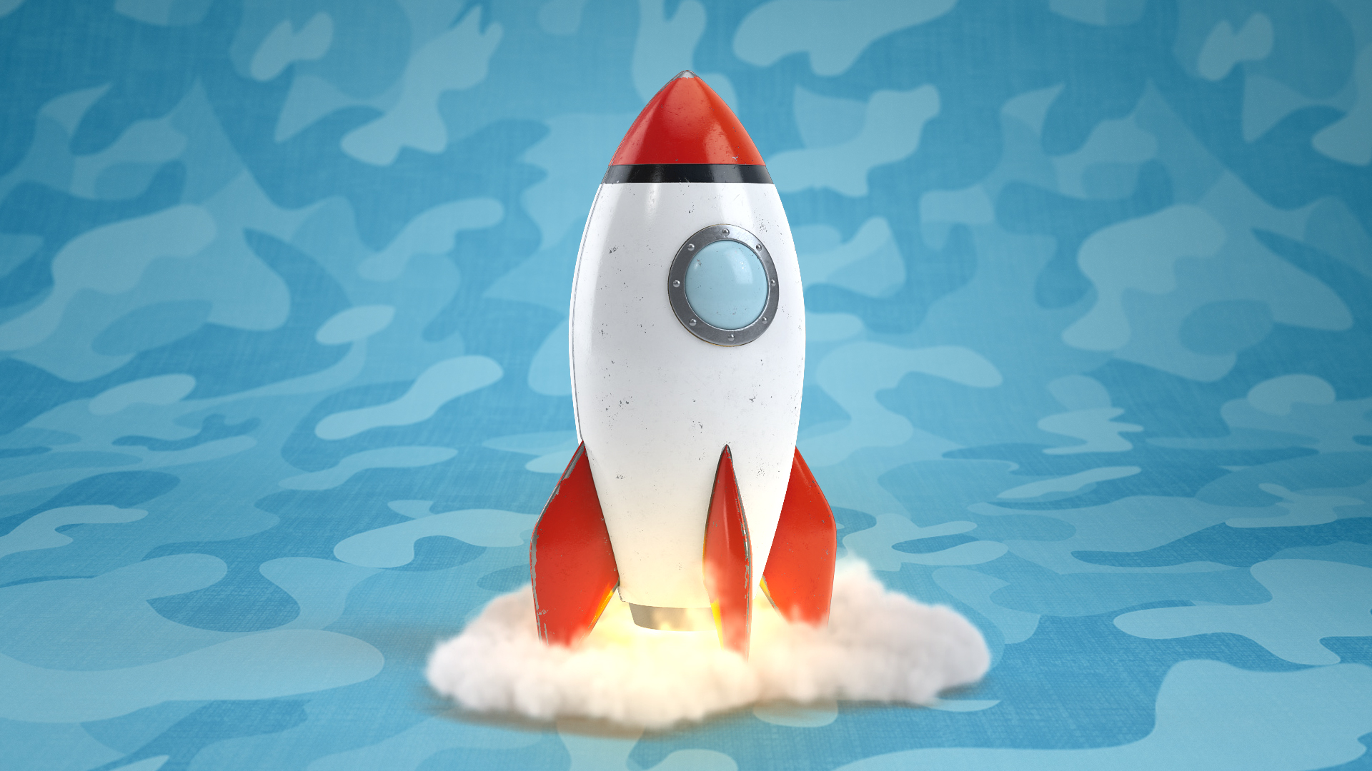 创意三维卡通火箭升空LOGO展示视频的预览图