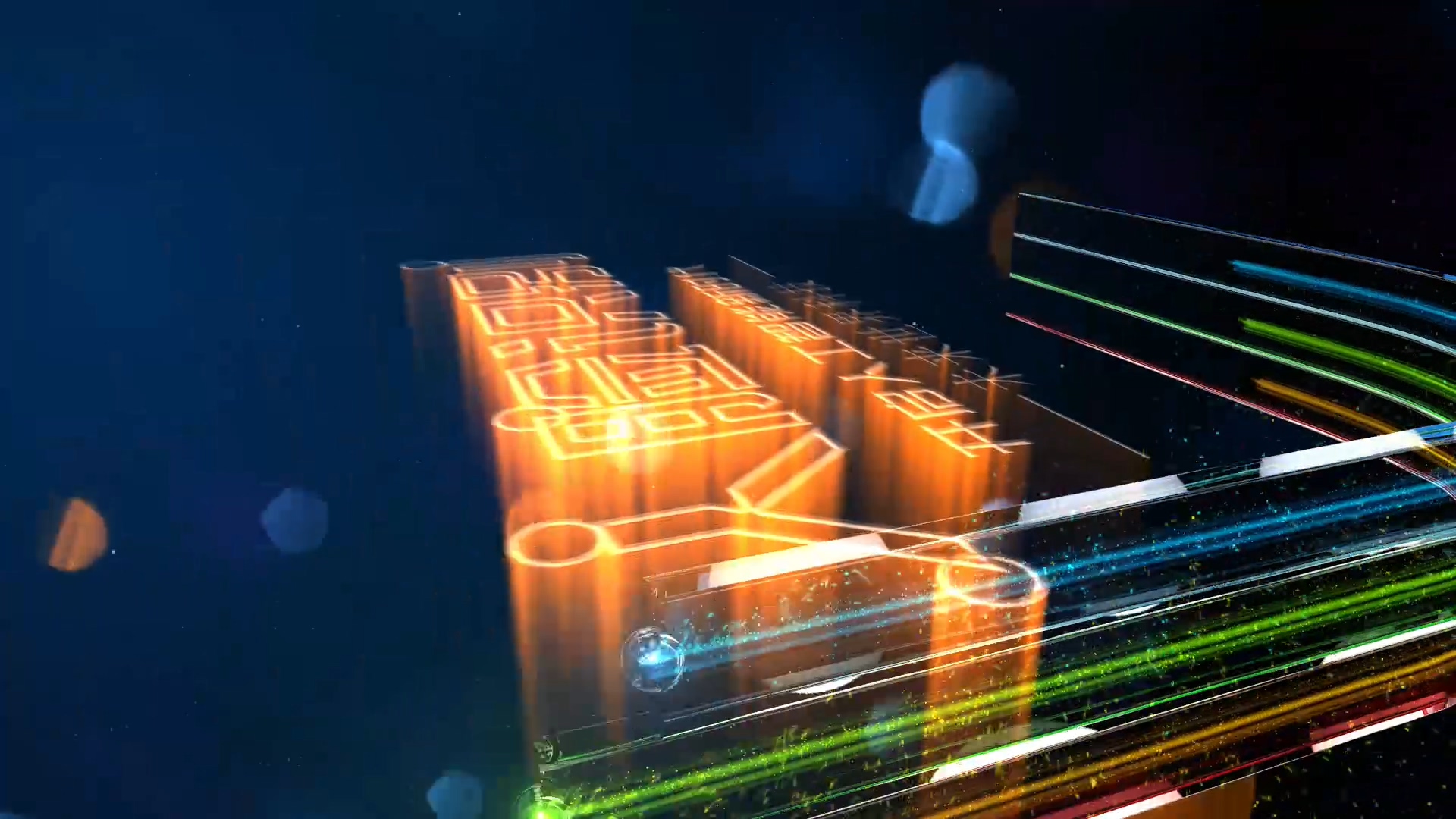 彩色粒子科技logo片头视频视频的预览图