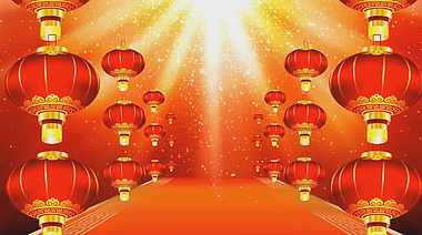 灯笼光效喜庆新春春节展示开场背景视频视频的预览图
