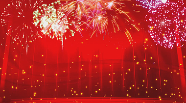 烟花红布展示新年新春内容LED背景宣传视频的预览图