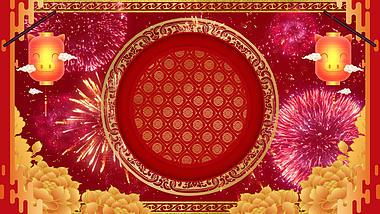 红色喜庆中国风春节背景视频ae模板视频的预览图