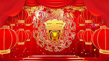 红色喜庆新年拜年包装视频ae模板视频的预览图
