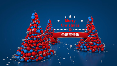 三维炫酷粒子圣诞节祝福展示PR模板视频的预览图
