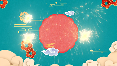传统喜庆春节烟花背景AE模板视频的预览图