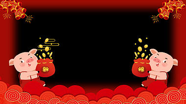传统喜庆猪年背景AE模板视频的预览图
