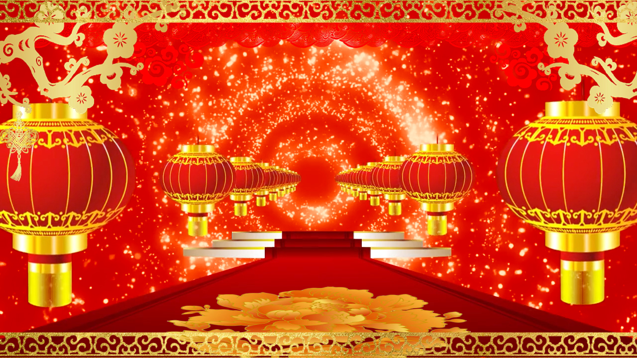 喜庆大红灯笼2019春节背景视频ae模板视频的预览图