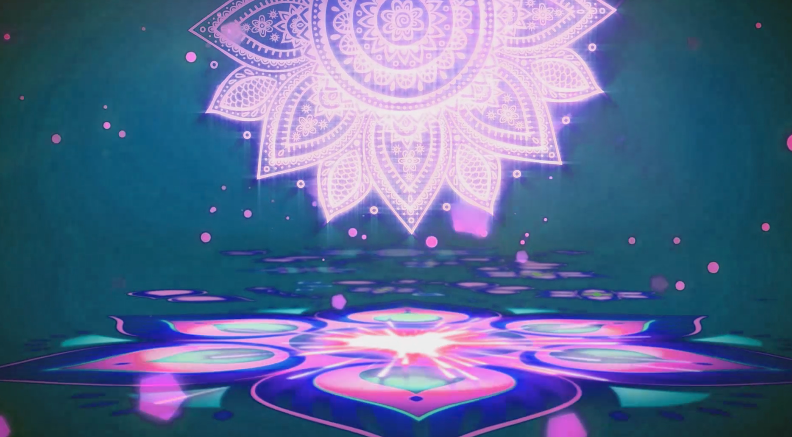 魔幻紫色花朵展示粒子循环背景舞台视频视频的预览图
