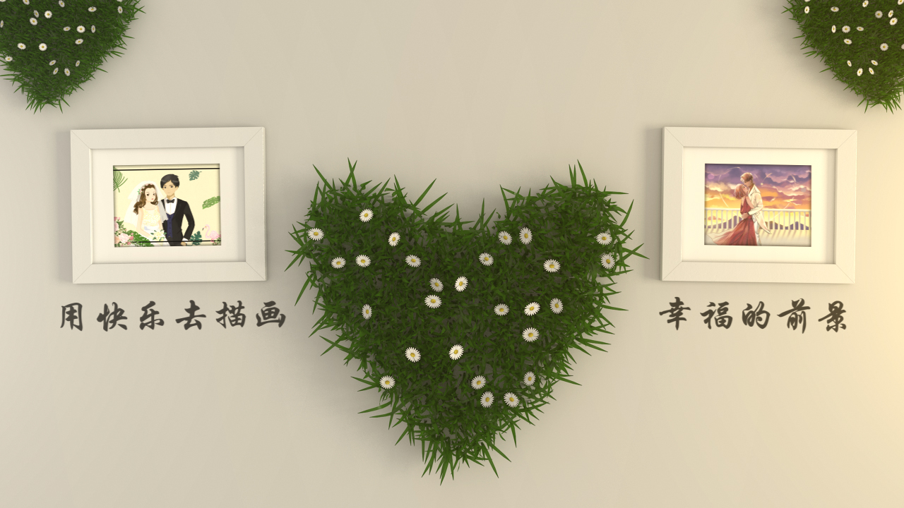 清新花朵生长简约结婚相册婚礼开场AE模板视频的预览图